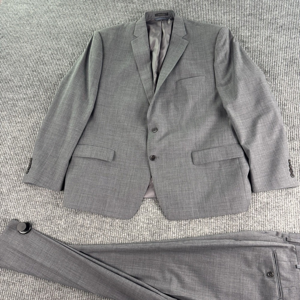 Lauren Ralph Lauren Black Label Suit 52R Gray Wool Union 38x30 Classic 2 Pc
